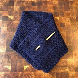 Navy Blue Knit Scarf